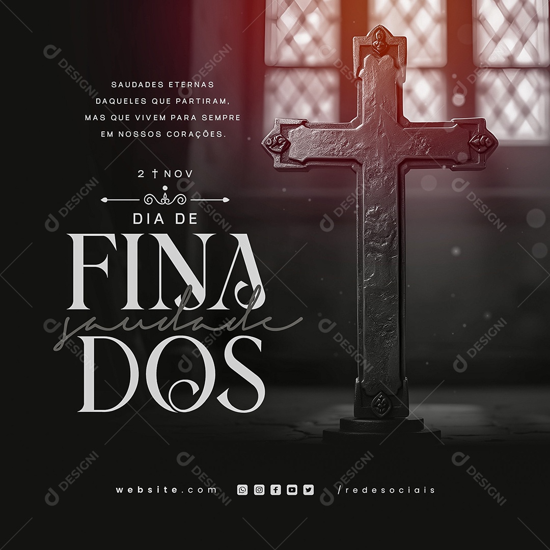 Dia de Finados 02 de Novembro Saudade Social Media PSD Editável