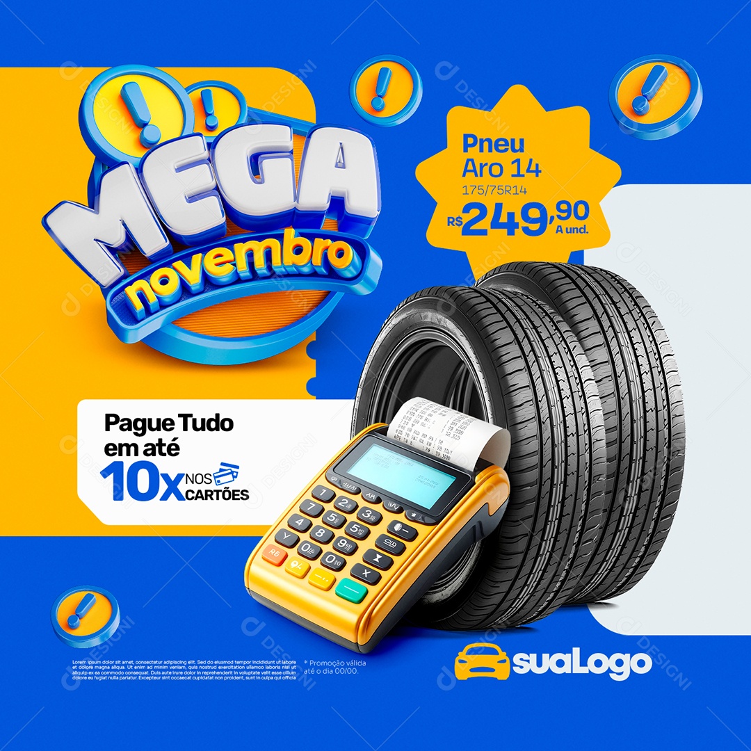 Oficina Mecânica Mega Novembro Social Media PSD Editável