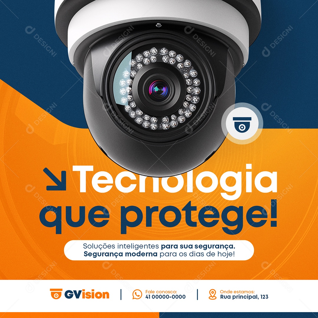 Monitoramento Tecnologia Que Protege Social Media PSD Editável