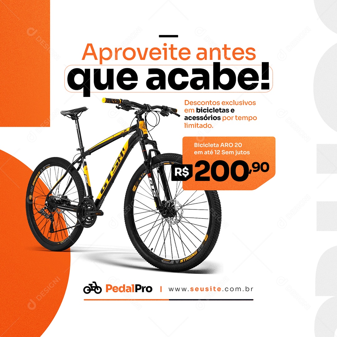 Loja de Bicicletas Bicicletaria Aproveite Antes que Acabe Social Media PSD Editável