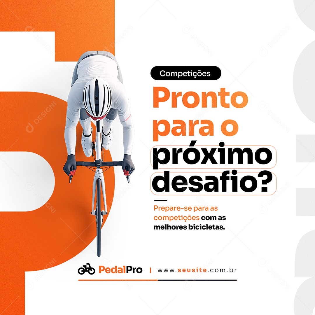 Loja de Bicicletas Bicicletaria Competições Pronto para o Próximo Desafio Social Media PSD Editável