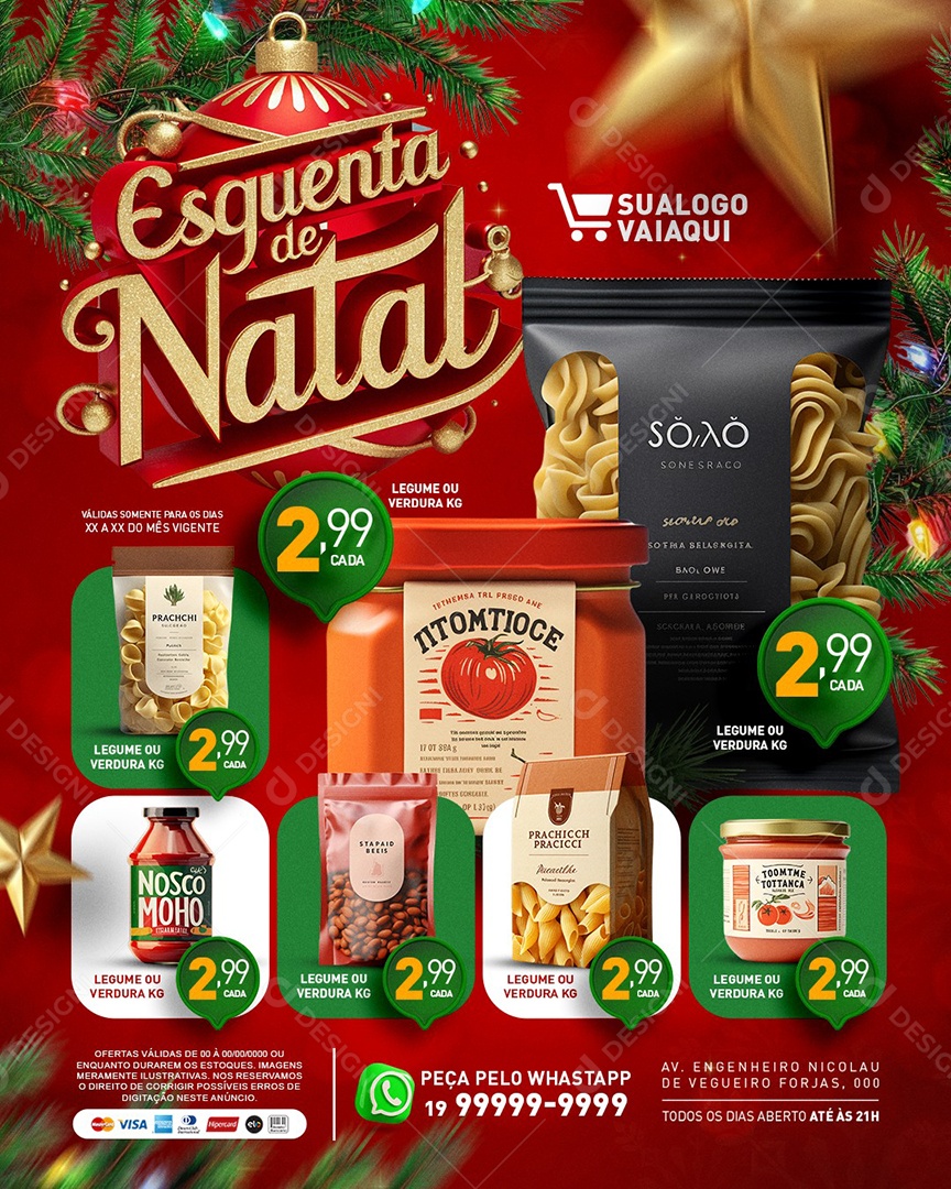 Tabloide Esquenta de Natal Supermercado Social Media PSD Editável