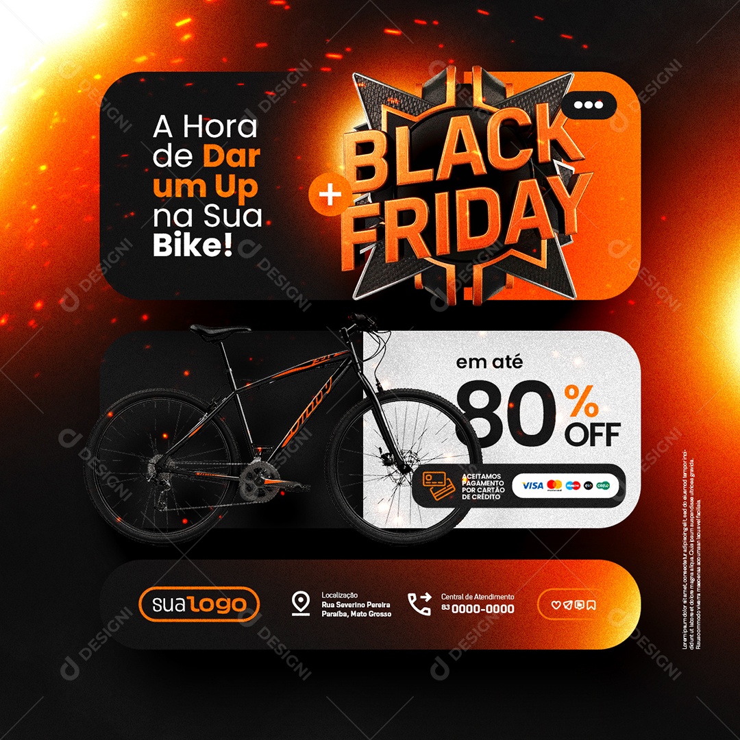 Black Friday Loja de Bicicletaria a Hora de Dar Um UP Social Media PSD Editável