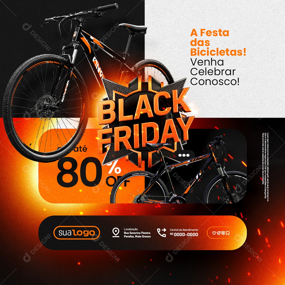 Black Friday Loja de Bicicletaria Social Media PSD Editável