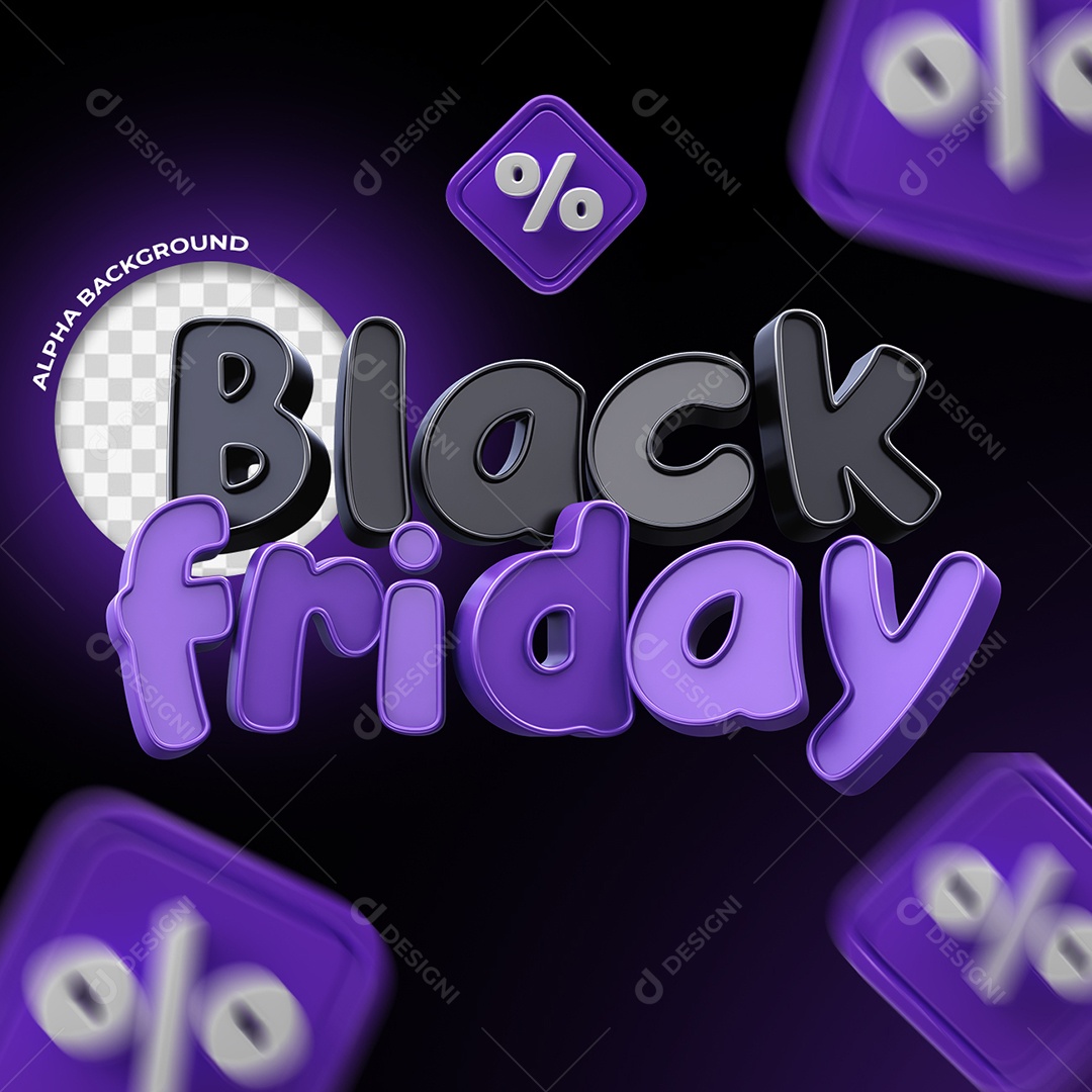 Black Friday Selo 3D para Composição PSD