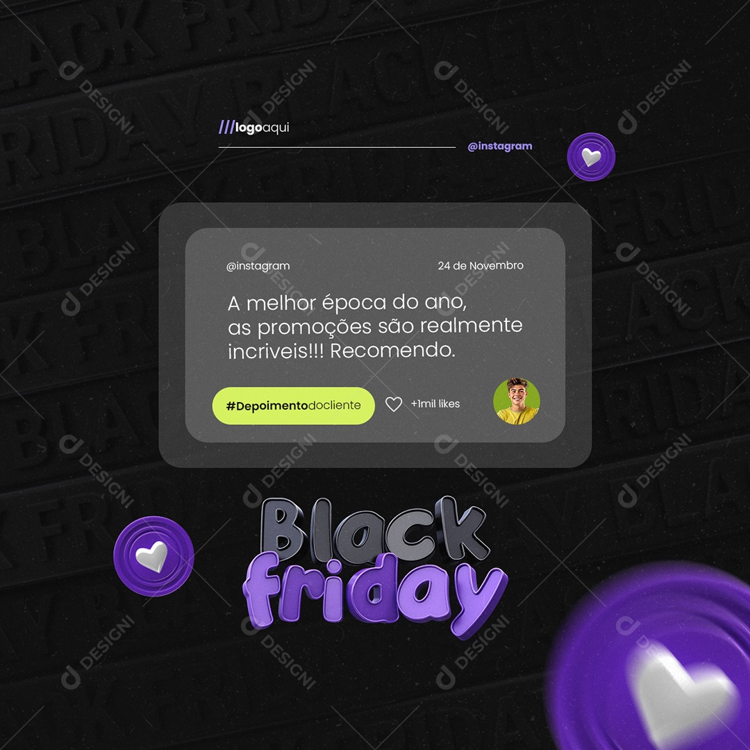 Black Friday Loja de Calçados Feedback Social Media PSD Editável