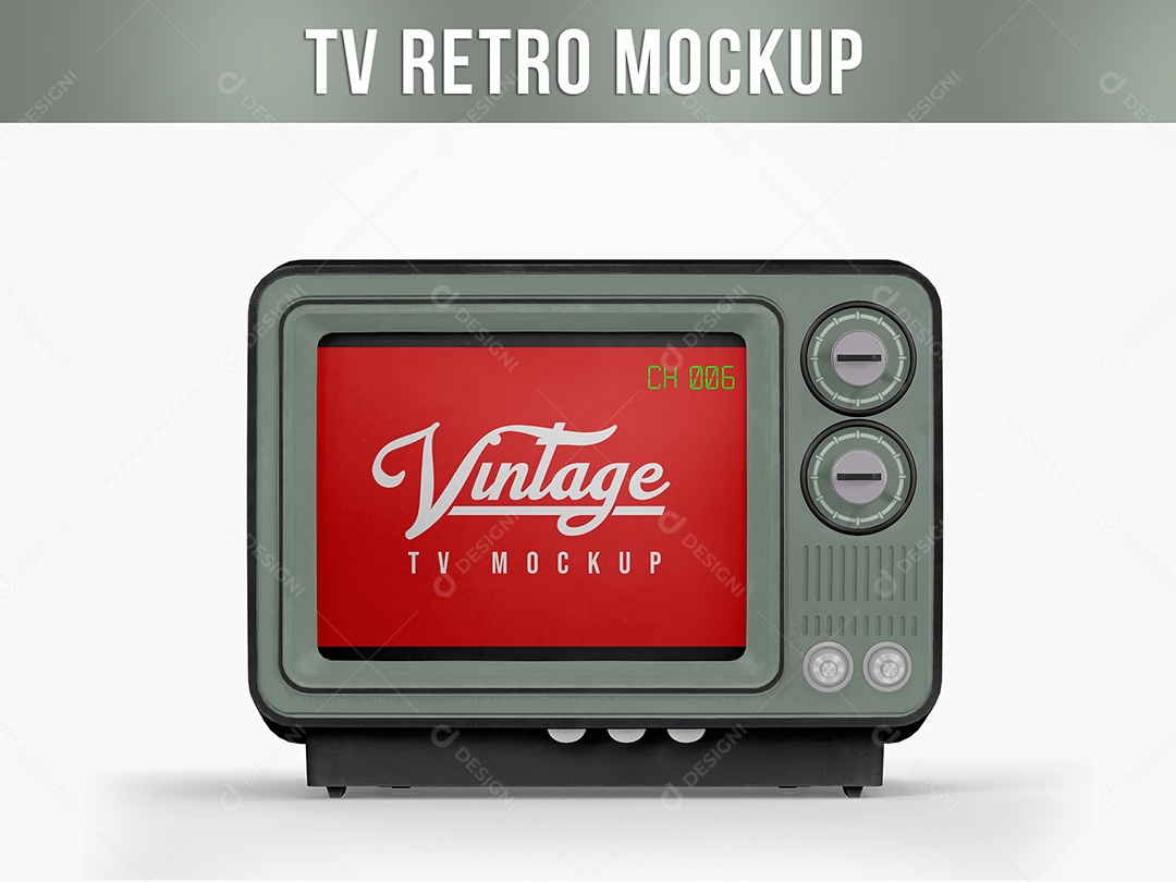 TV Retro Mockup PSD Editável