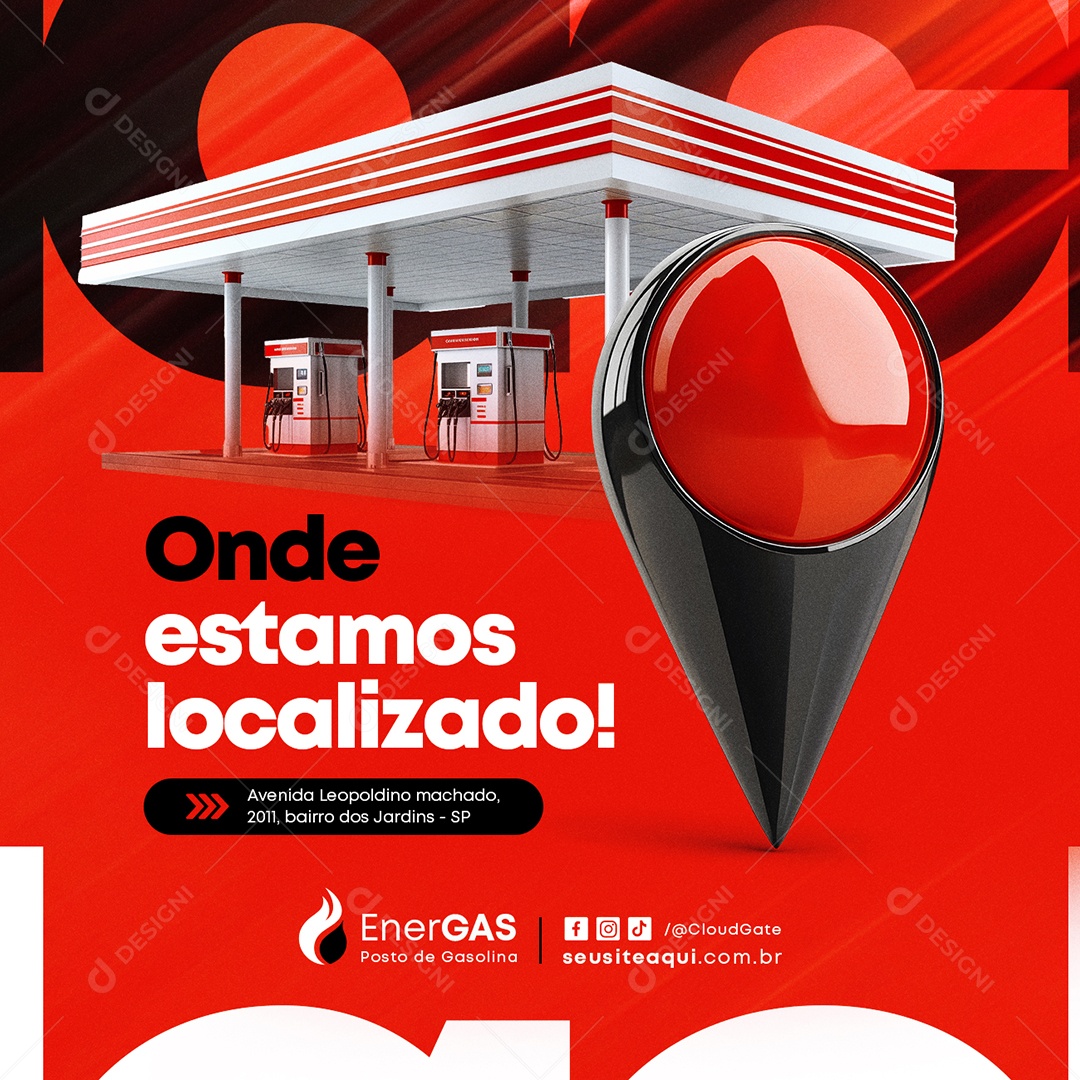 Black Friday Posto de Gasolina Onde Estamos Localizados Social Media PSD Editável