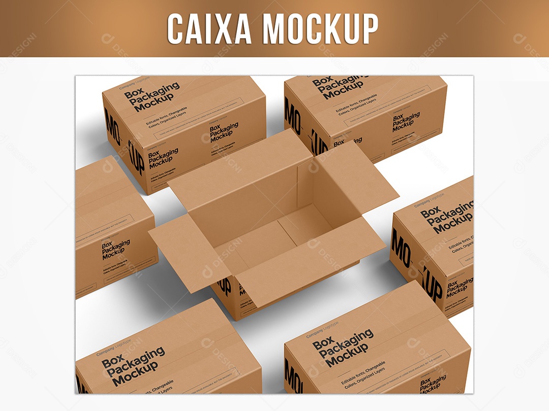 Caixa Aberta e Fechada Mockup PSD Editável