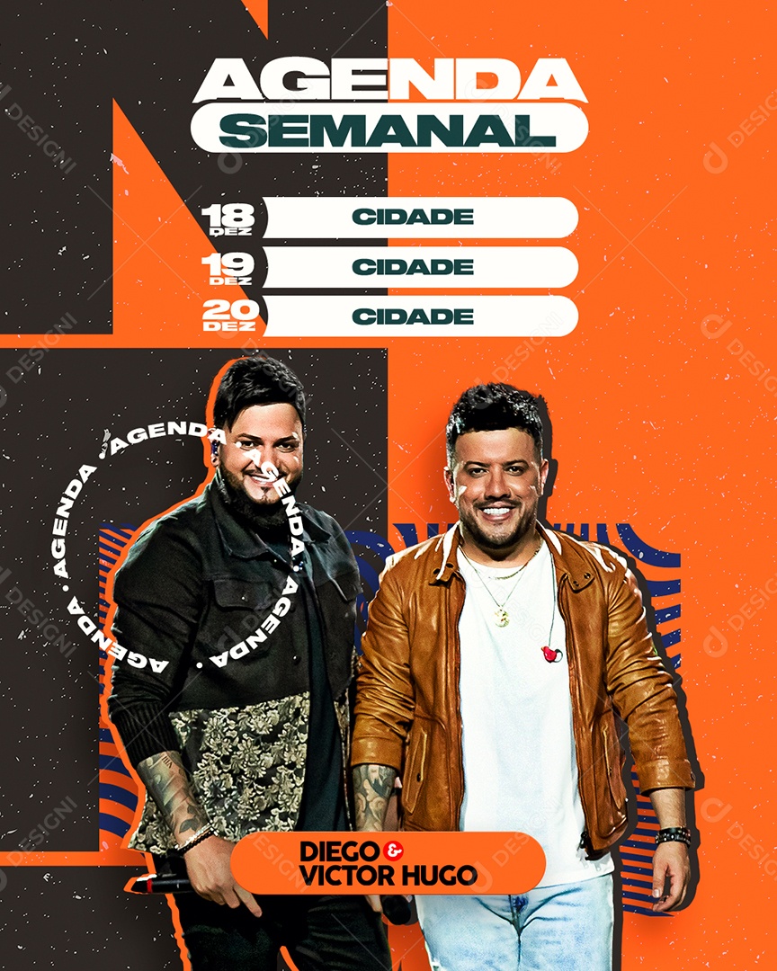 Social Media Story Flyer Agenda De Shows PSD Editável