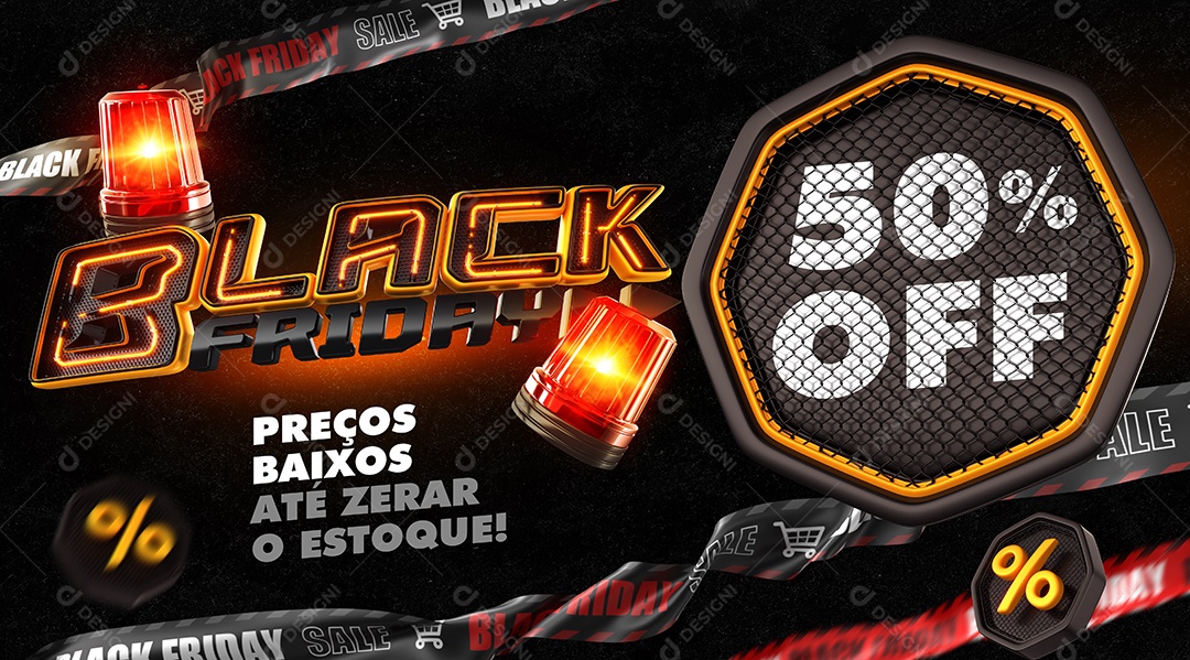 Banner Black Friday Loja Preços Baixos Até Zerar o Estoque Social Media PSD Editável