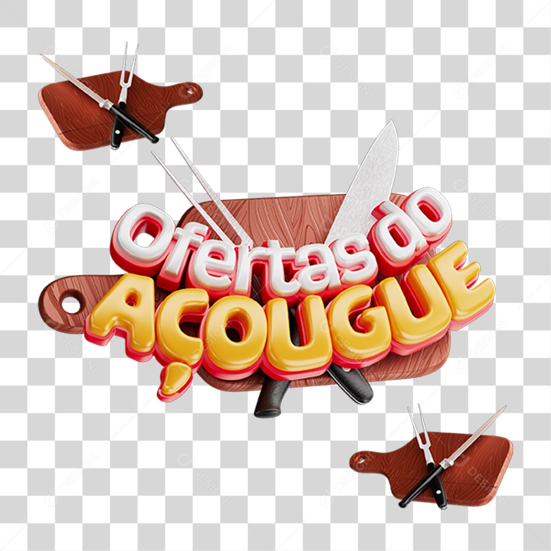 Selo 3D Ofertas de Açougue PNG Transparente
