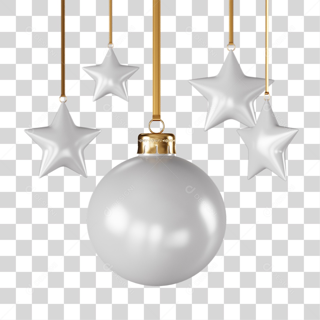 Decoração Bolas Estrelas Enfeites PNG Transparente
