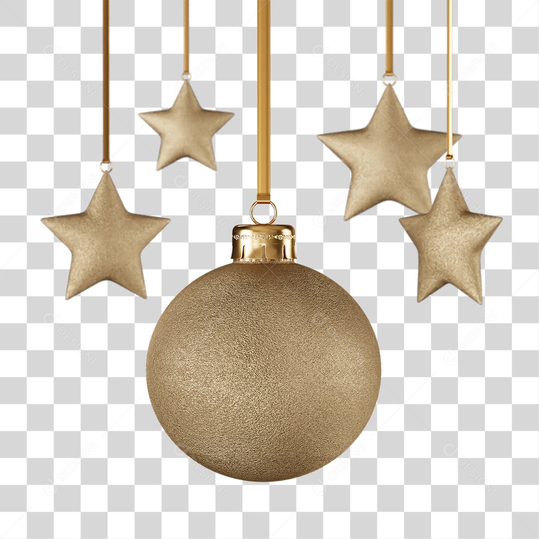 Decoração Bolas Estrelas Enfeites PNG Transparente