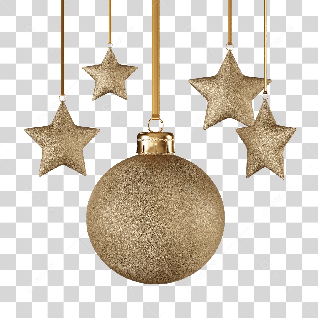 Decoração Bolas Estrelas Enfeites PNG Transparente