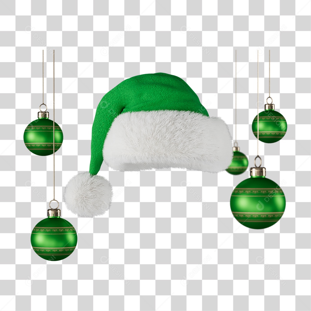 Gorro com Decoração de Natal PNG Transparente