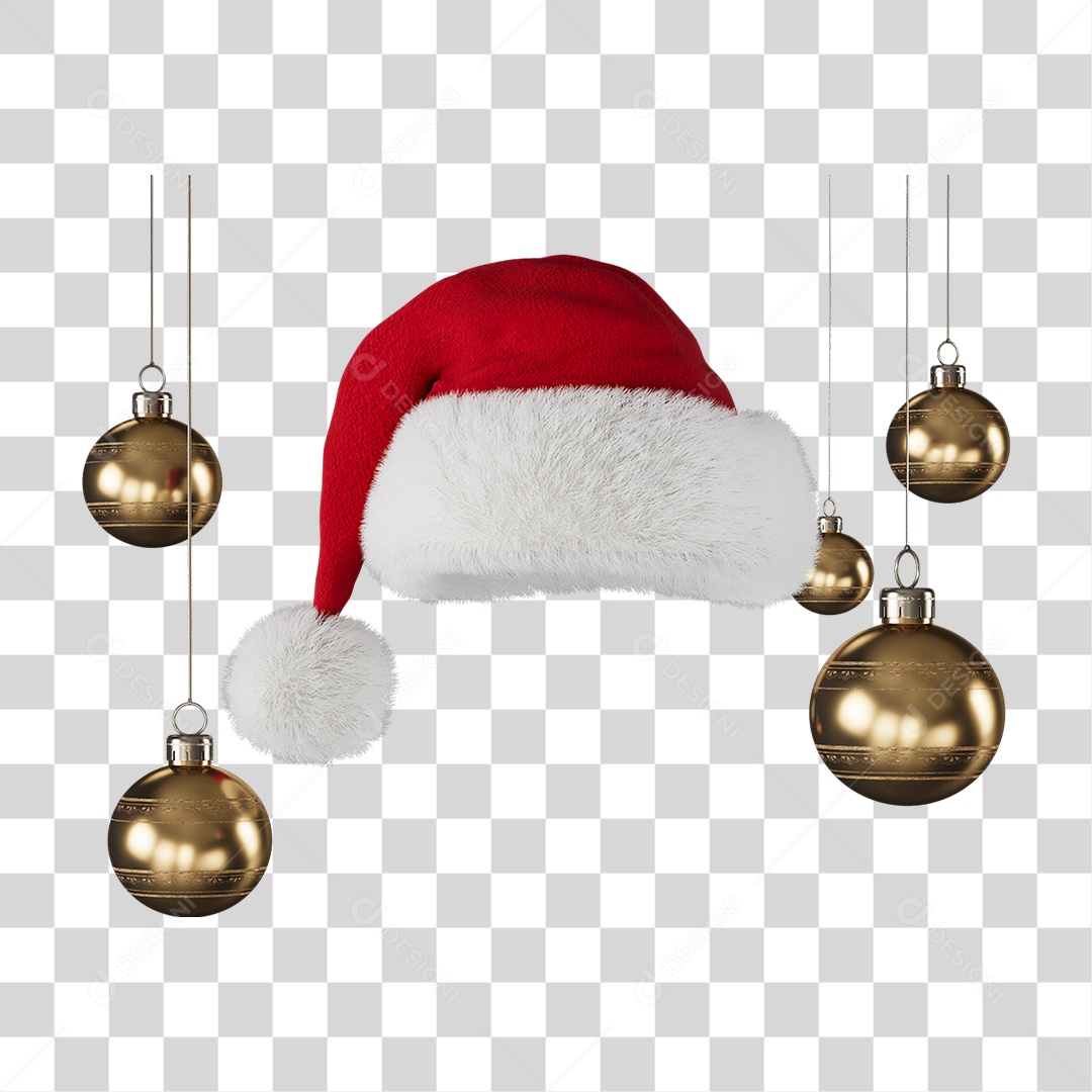 Gorro com Decoração de Natal PNG Transparente