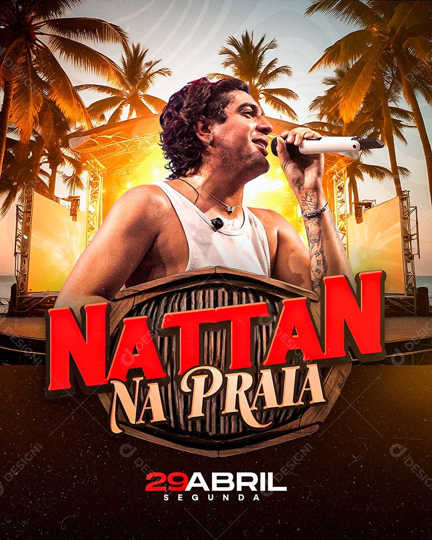 Flyer Shows Nattan Na Praia Social Media PSD Editável