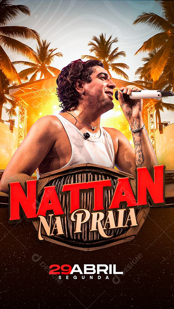 Flyer Shows Nattan Na Praia Social Media PSD Editável