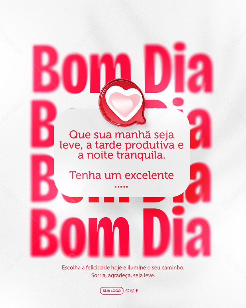 Frase Motivacional Bom Dia Social Media PSD Editável
