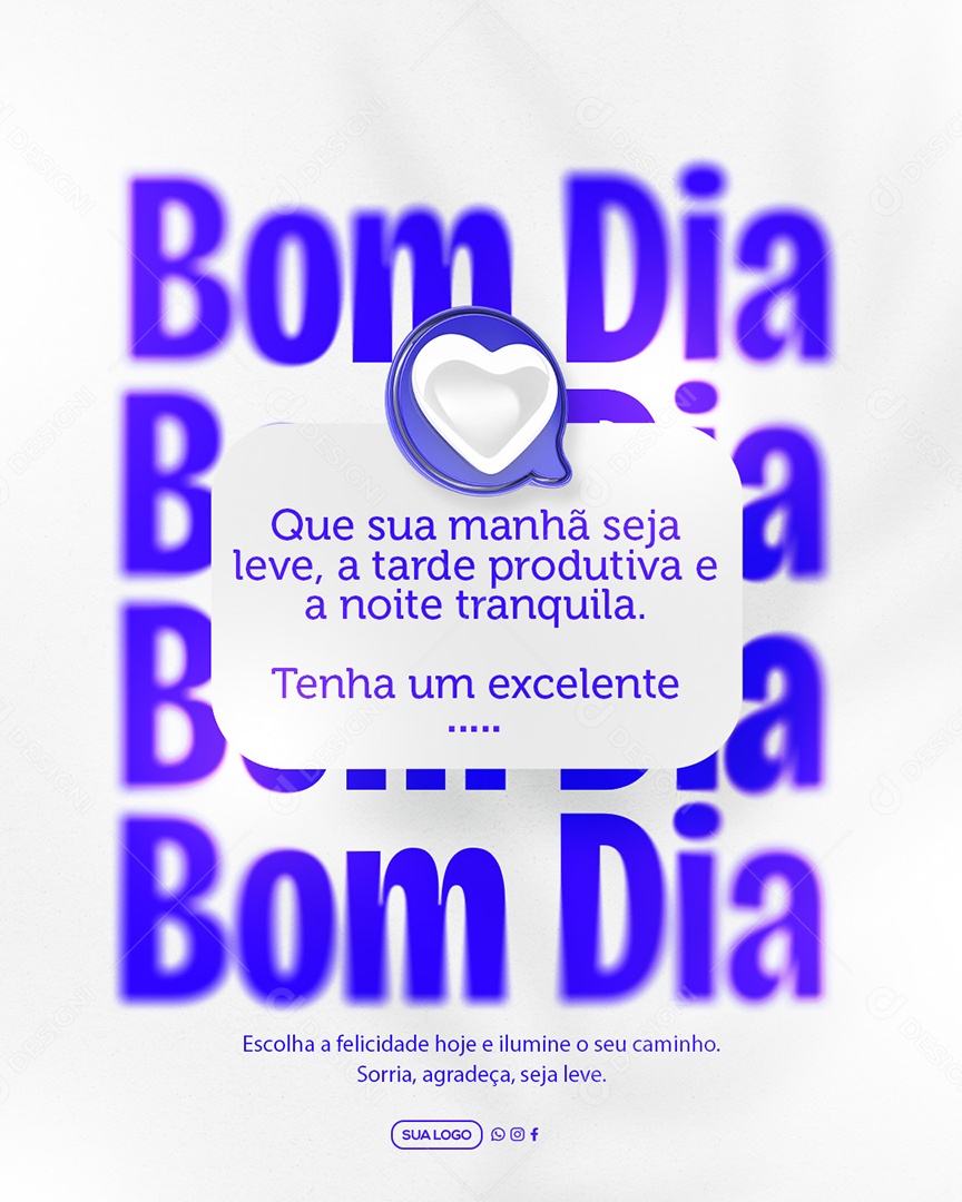 Frase Motivacional Bom Dia Social Media PSD Editável