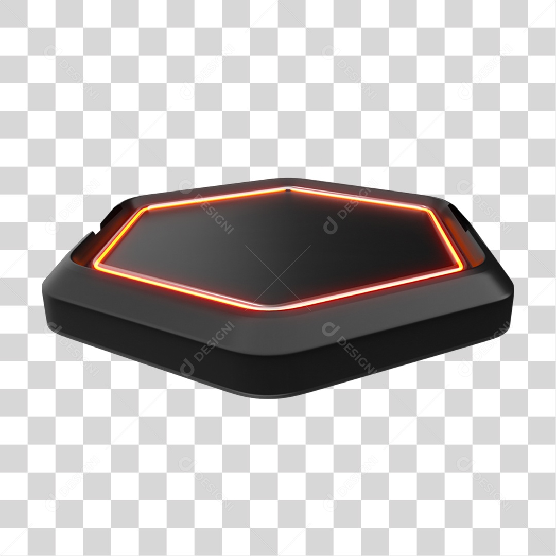 Elemento 3D Podium Placa de Metal PNG Transparente