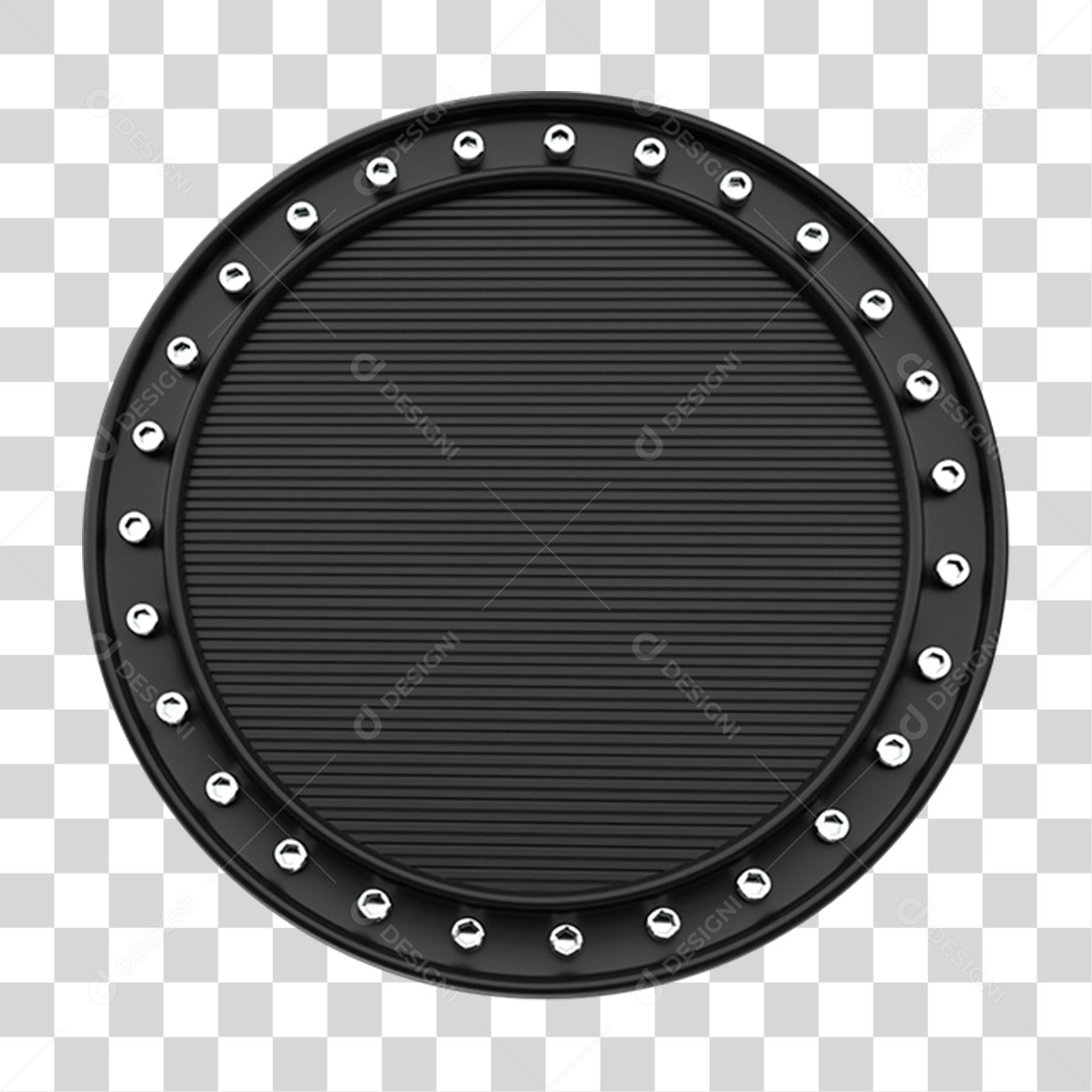 Elemento 3D Placa de Metal PNG Transparente