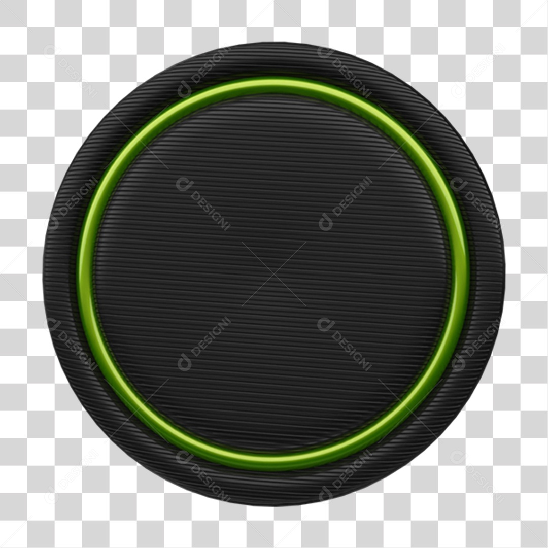 Elemento 3D Placa de Metal Redonda PNG Transparente