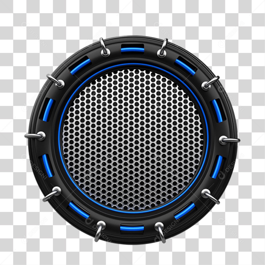 Elemento 3D Placa de Metal Redonda PNG Transparente