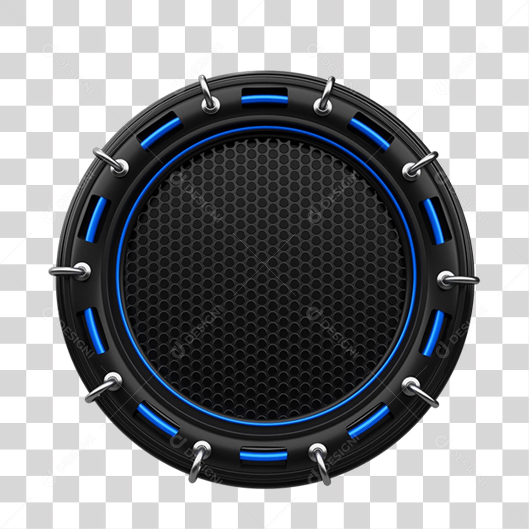 Elemento 3D Placa de Metal Redonda PNG Transparente