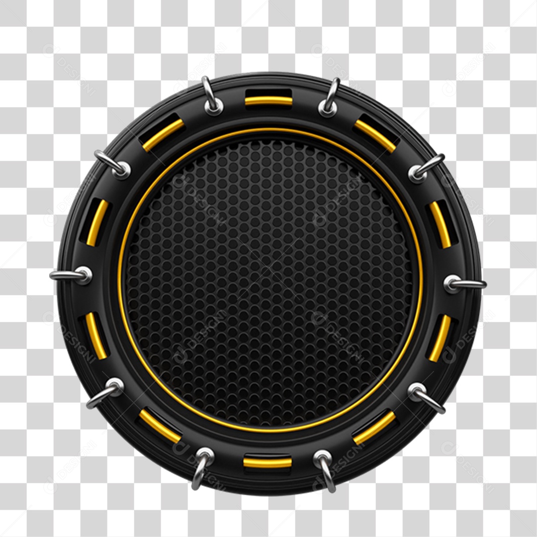 Elemento 3D Placa de Metal Redonda PNG Transparente