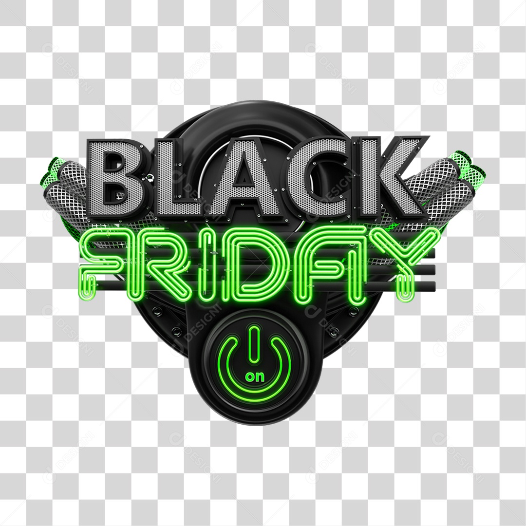 Selo 3D Black Friday PNG Transparente