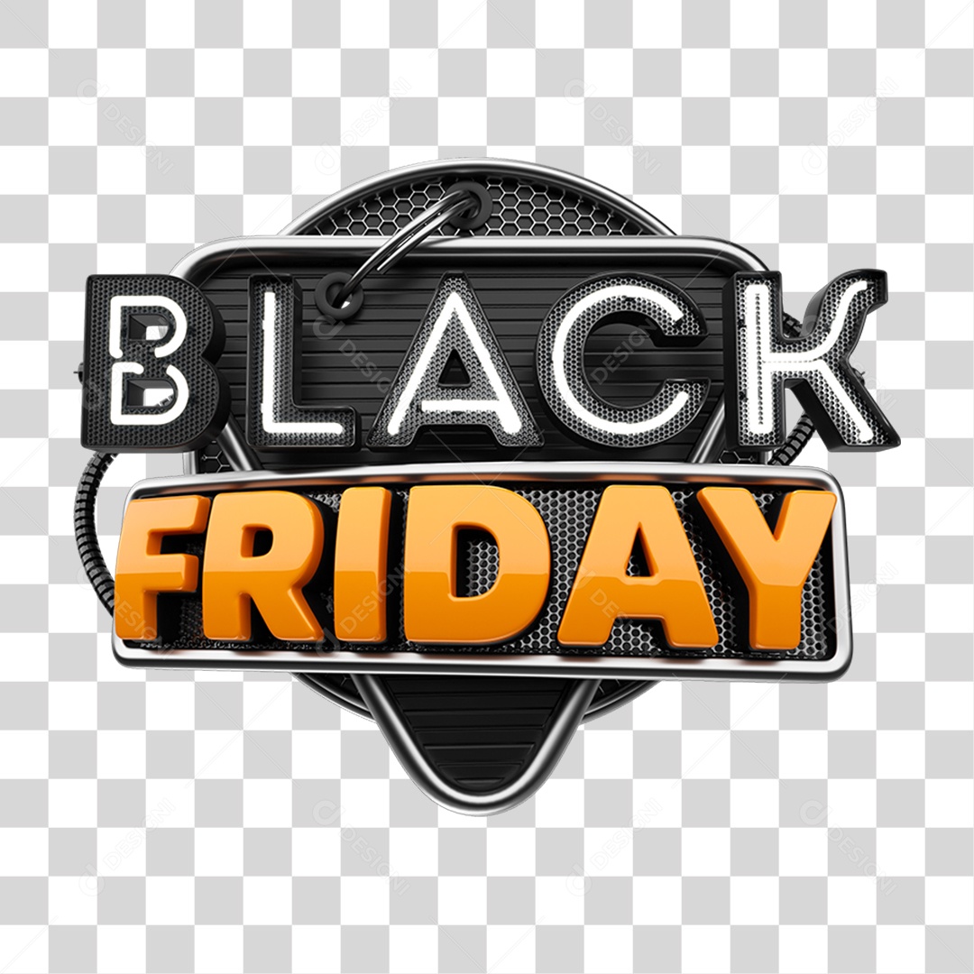 Selo 3D Black Friday PNG Transparente