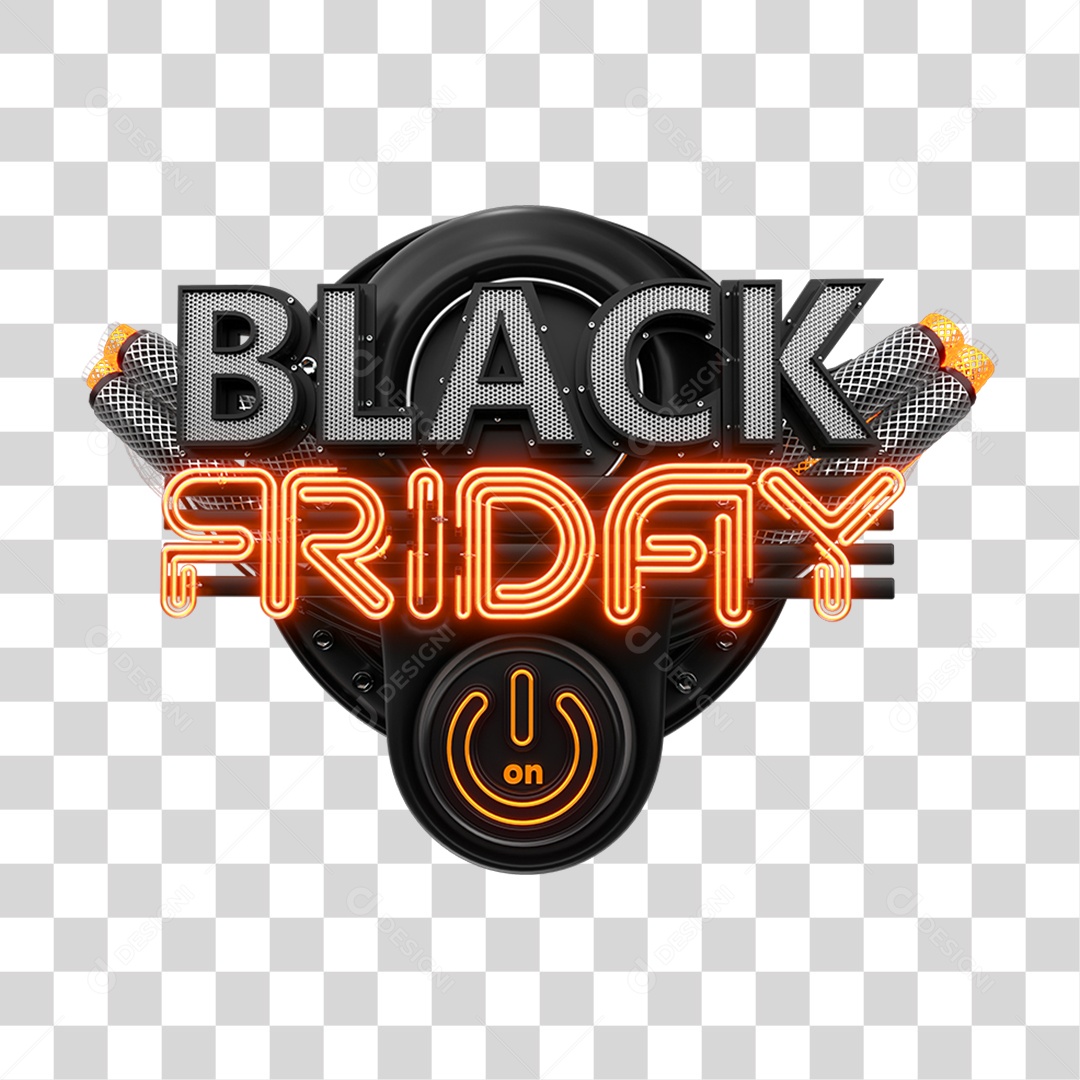 Selo 3D Black Friday PNG Transparente