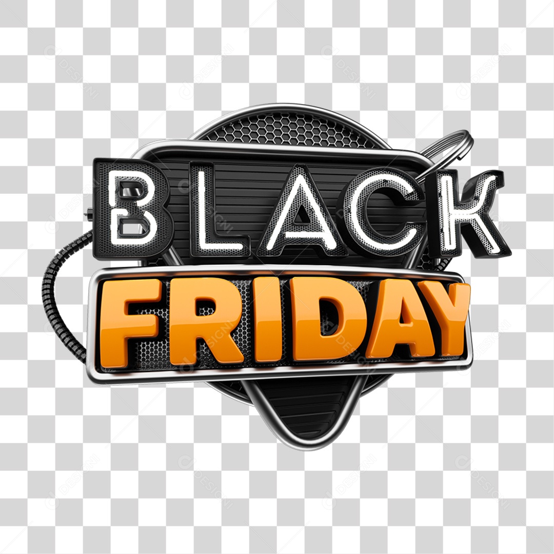 Selo 3D Black Friday PNG Transparente