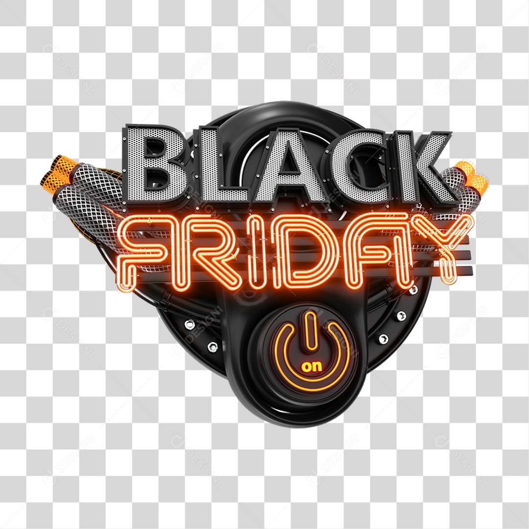 Selo 3D Black Friday PNG Transparente