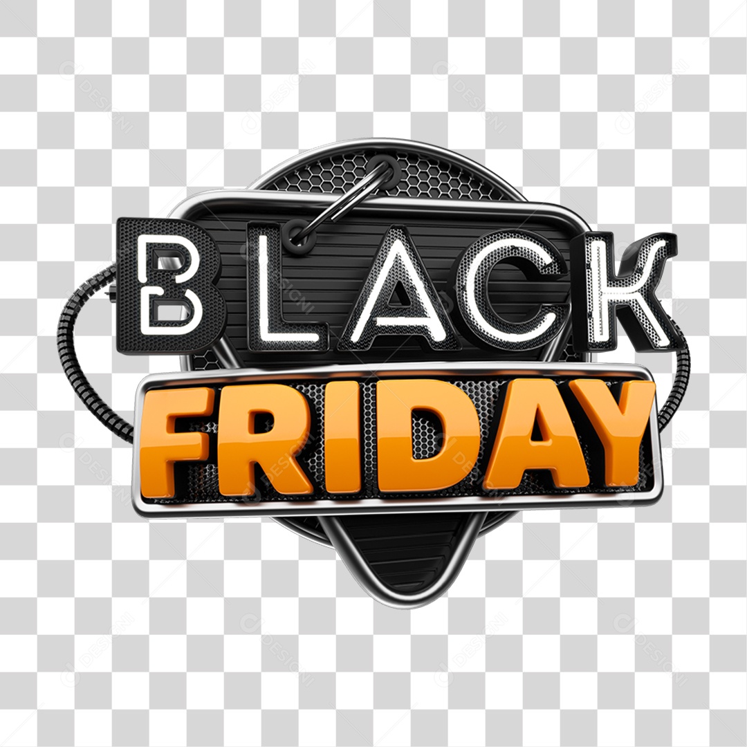 Selo 3D Black Friday PNG Transparente