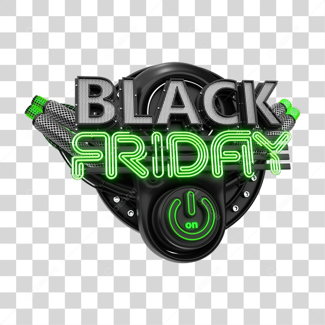 Selo 3D Black Friday PNG Transparente