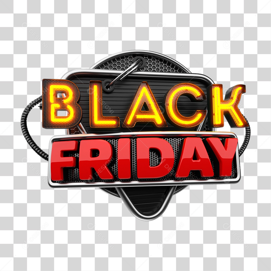 Selo 3D Black Friday PNG Transparente