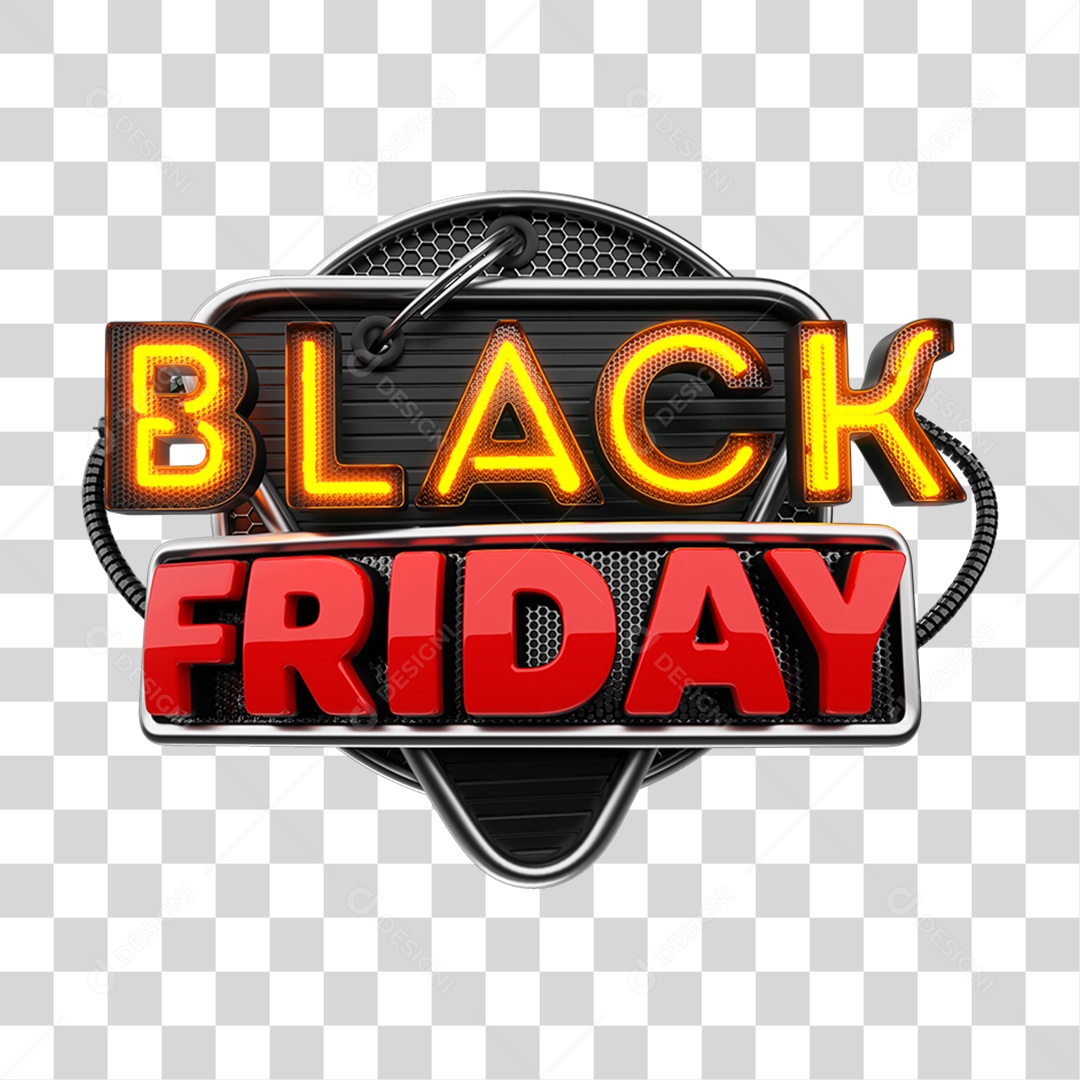 Selo 3D Black Friday PNG Transparente