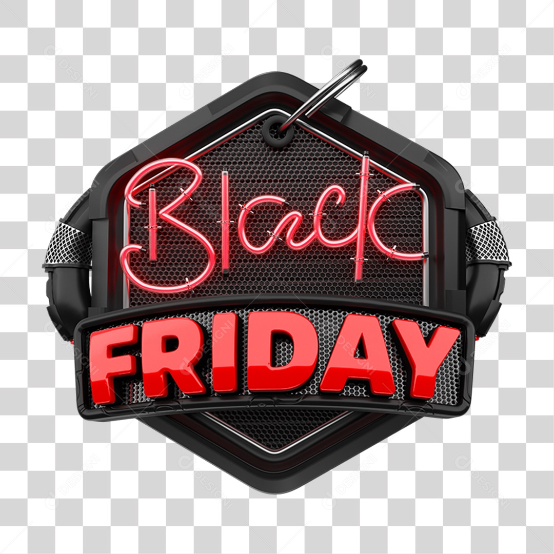 Selo 3D Black Friday PNG Transparente