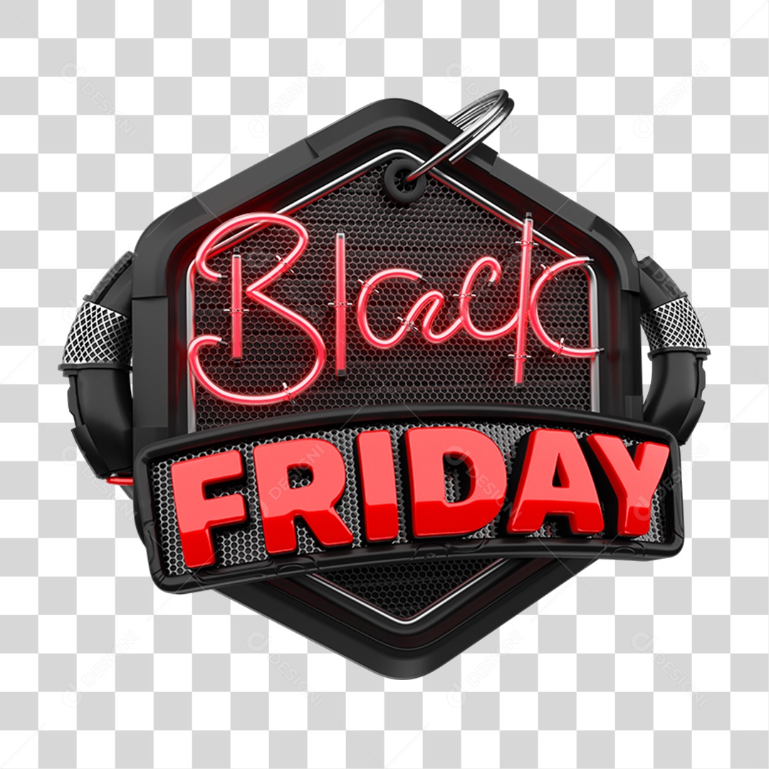 Selo 3D Black Friday PNG Transparente