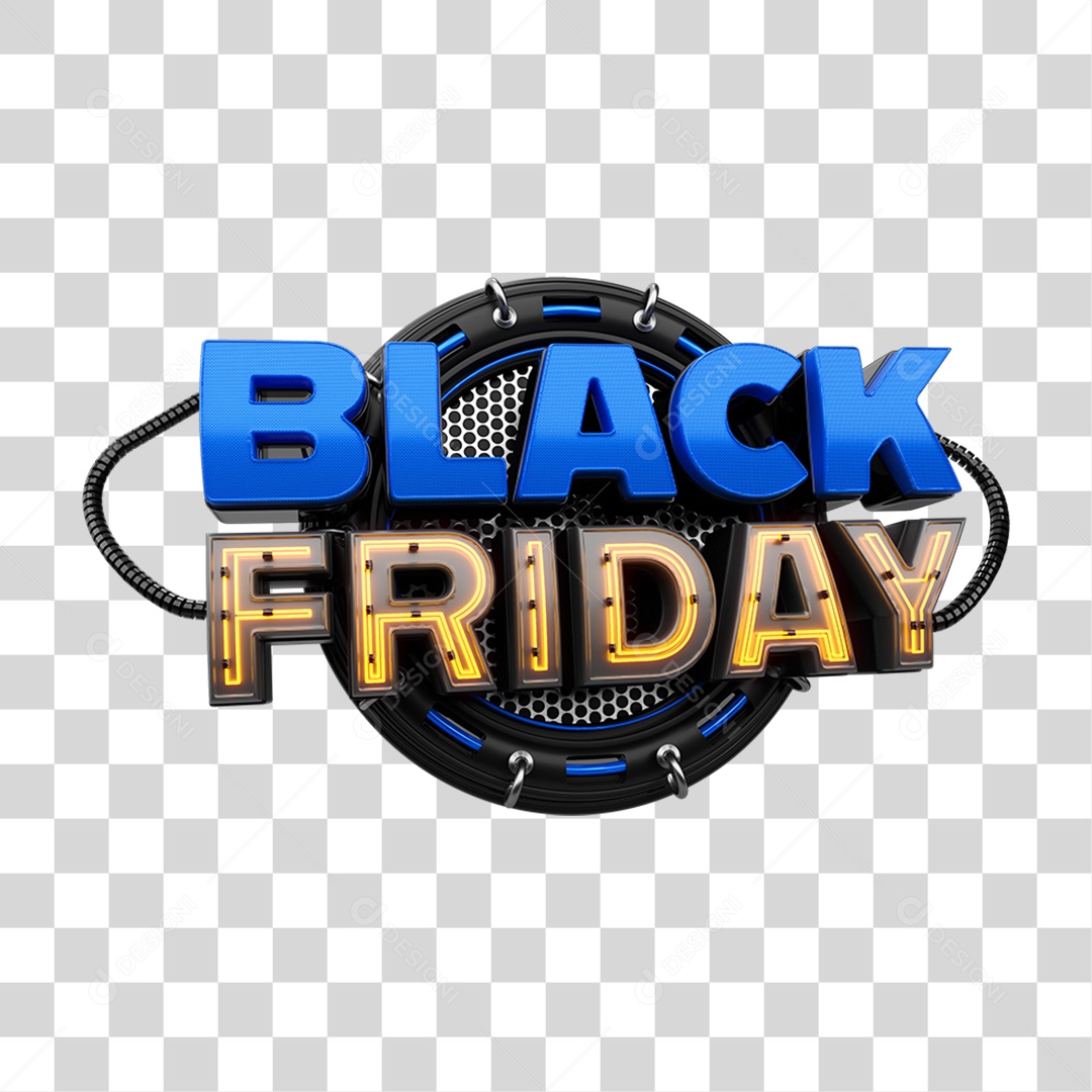 Selo 3D Black Friday PNG Transparente