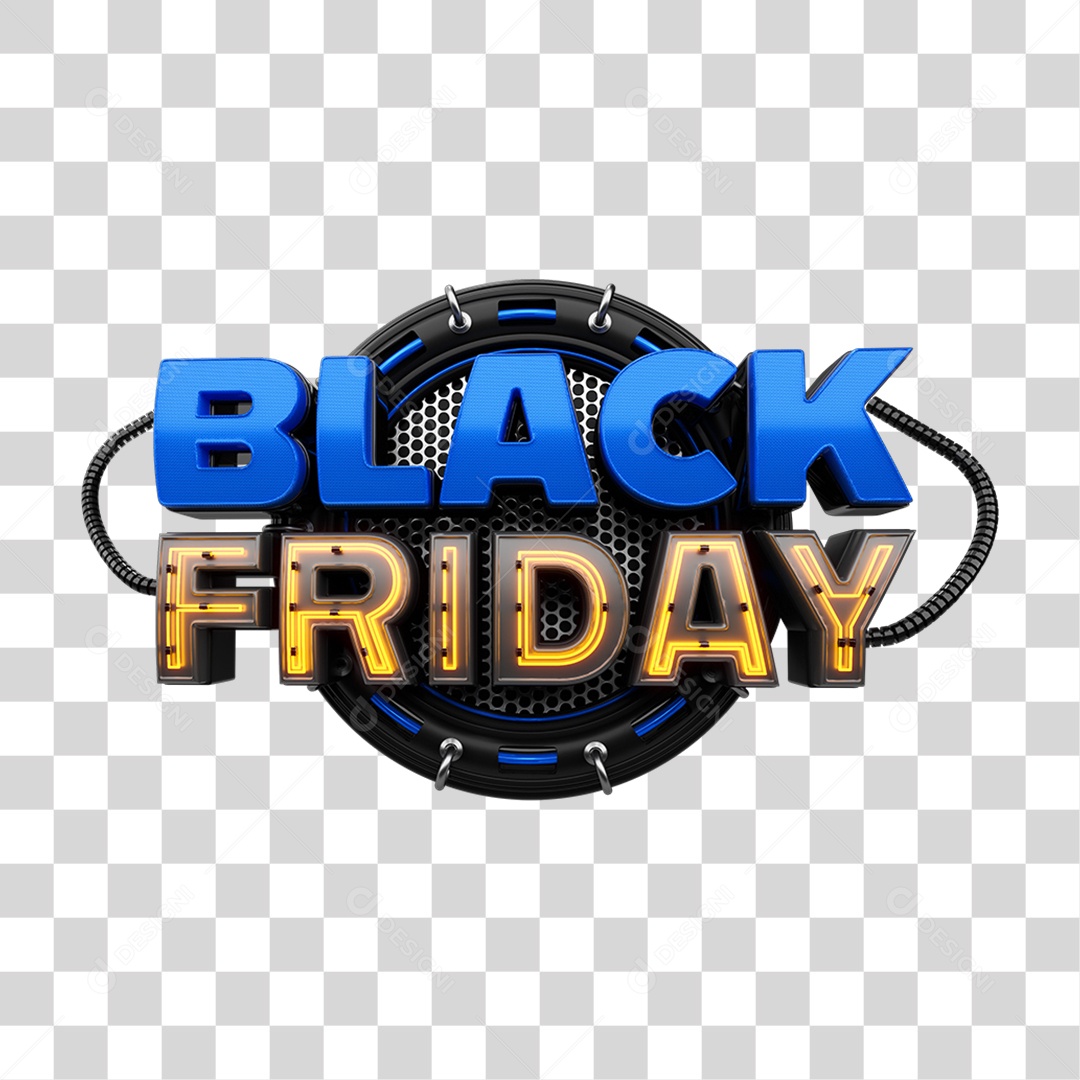 Selo 3D Black Friday PNG Transparente