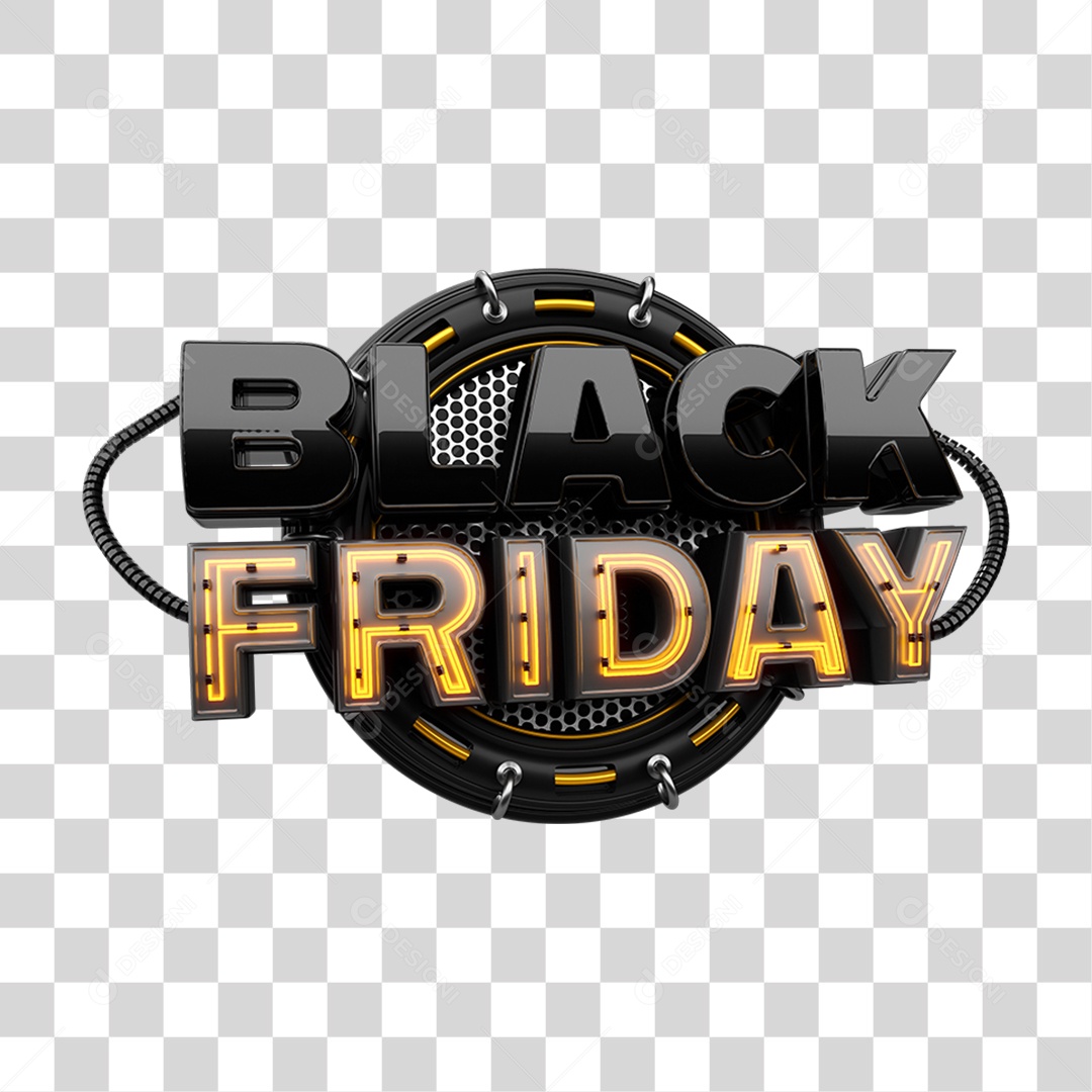 Selo 3D Black Friday PNG Transparente