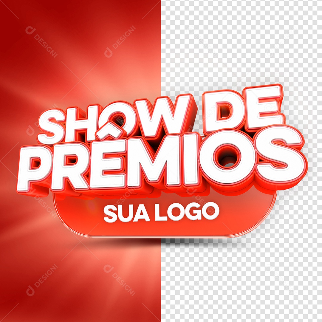 Selo 3D Show de Prêmios Social Media PSD Editável