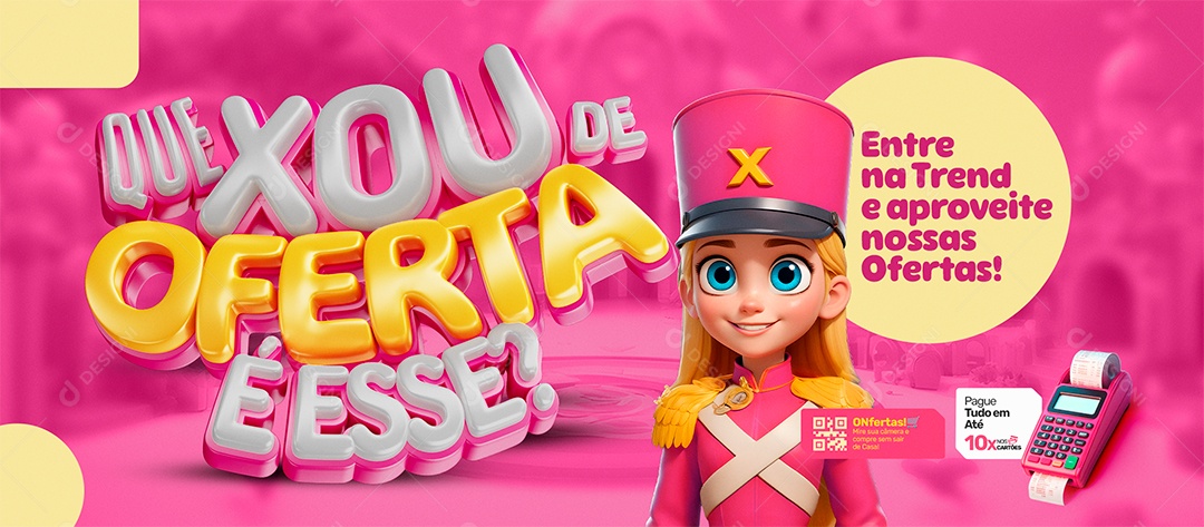 Banner Que Xou de Oferta é Esse Supermercado Social Media PSD Editável