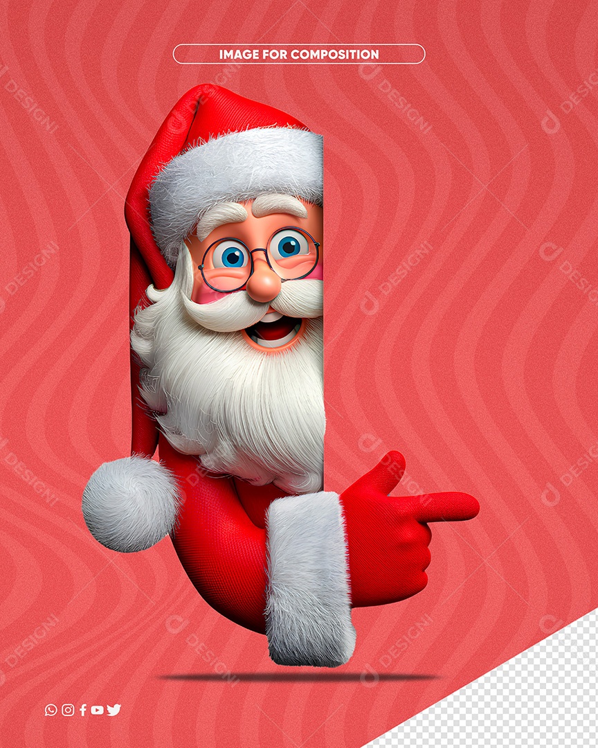 Character 3D Santa Claus for PSD Composition