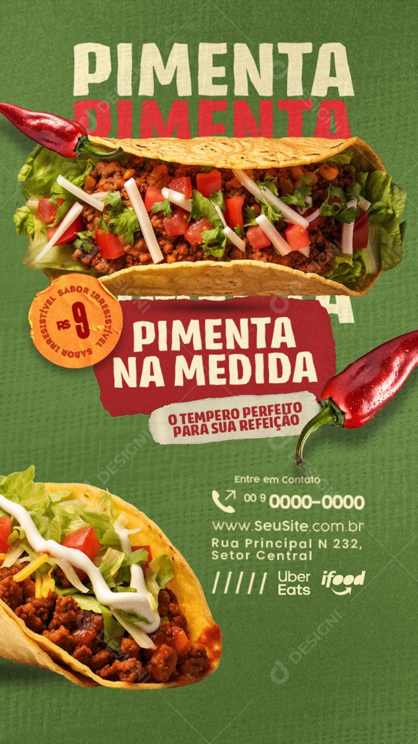 Story Pimenta na Medida o Tempero Perfeito para sua Refeição Social Media PSD Editável