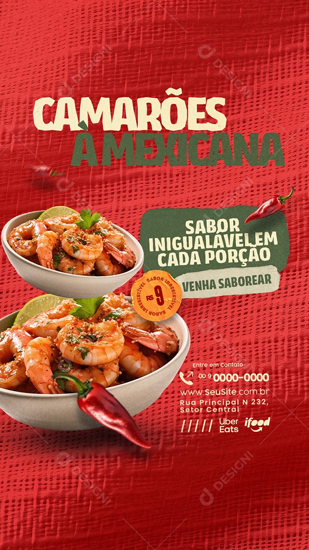 Story Camarões á Mexicana Social Media PSD Editável